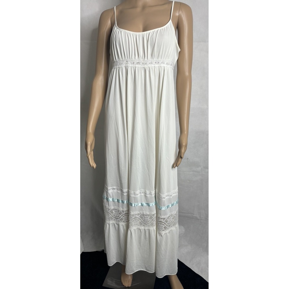 Gossard Artemis Nightgown Slip Womens M Lace Satin Trim Empire Waist Romatic